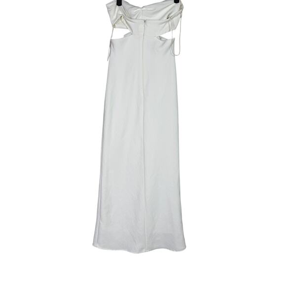 NWT Zara Sleeveless Cut Out Chain Detail Midi Dress Lined Zip XS White Ivory - Picture 16 of 16
